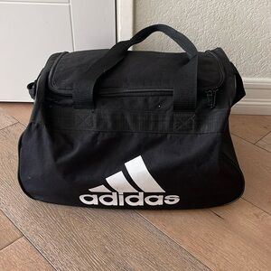 Small Black and White Logo Adidas Gym Travel Duffel